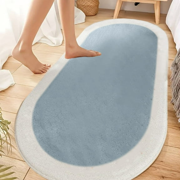 Specollect Non Slip Soft Rugs for Bedroom Living Room,Oval Throw Rug for Kids Room,Shag Hallway Runner Rug,Small Soft Shaggy Bedside Non-Slip Plush Dorm Carpet Home Decor Aesthetic Water Absorption