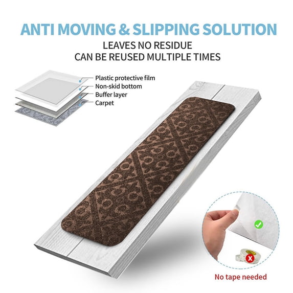 Specollect Nonslip Carpet Stair Treads Non-Skid Safety Rug Slip Resistant Indoor Runner for Kids Elders & Pets with Reusable Adhesive Non Slip Stair Treads Indoor 8 X 30in