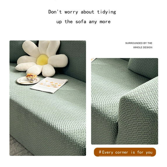 Specollect Reversible Quilted Sofa Cover, Water Resistant Slipcover Furniture Protector, Washable Couch Cover with Non Slip and Elastic Straps for Kids, Dogs, Pets ,Knitted Fabric