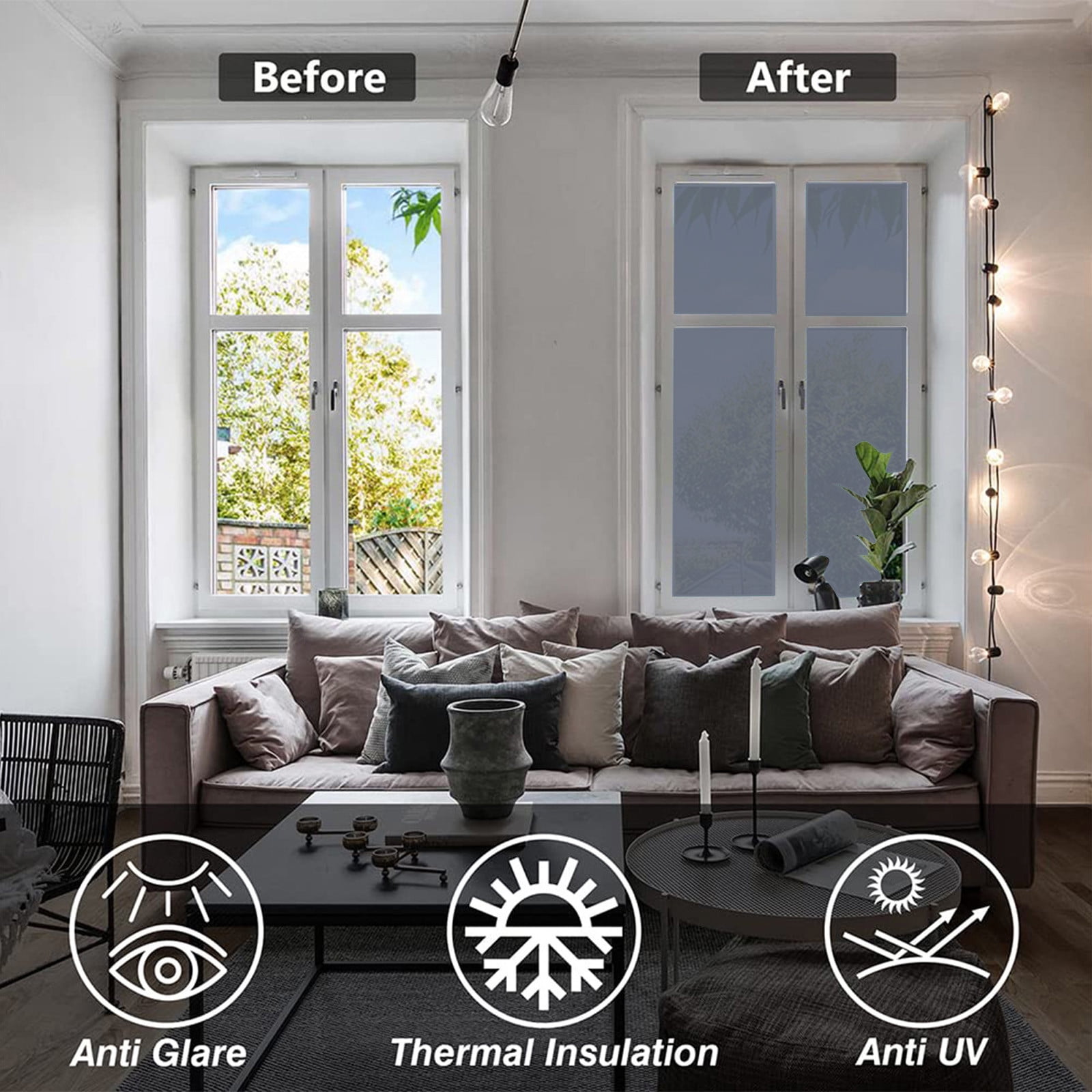 Specollect Shaded Window Film Blackout Window Film with Installation ...