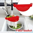 thumbnail image 1 of Aooww Silicone Clip-On Colander, Heat Resistant Drainer for Vegetables and Pasta Noodles, Kitchen Gadgets for Bowl, Pots, and Pans - Essential Home Cooking Tools, 1 of 2