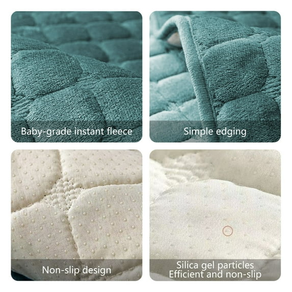 Specollect Silk Cool Summer Sectional Couch Cover, Velvet Sofa Slipcover for Pets and Kids, Anti-Slip Washable Furniture Protector, Loveseat, Recliner, Sofa, Armrest & Backrest