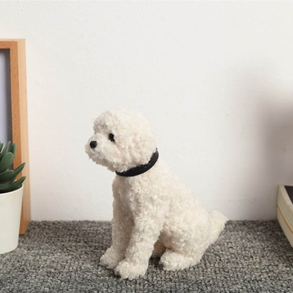 Aooww Simulated Teddy Dog Figurine Simulation Shaking Head Dog Decor Bobble-Head Toy for Car Interior Dashboard Ornament