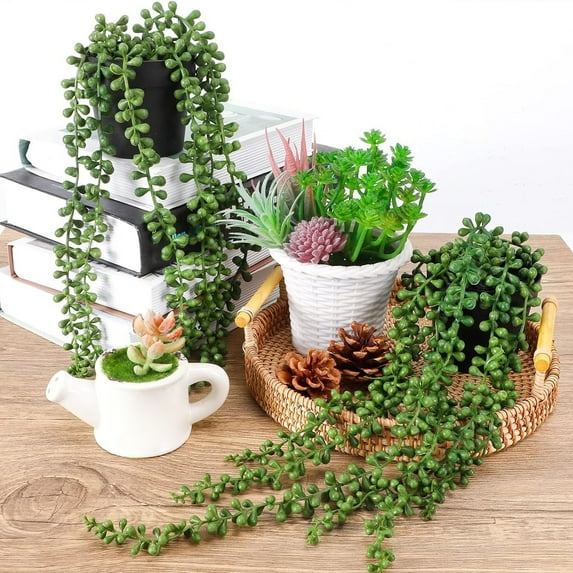 Specollect Simulation Succulent Hanging Plants - Fake Lover Tears Potted Decor for Living Room, Home & Office, Realistic Green Decor