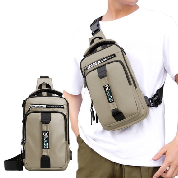 Specollect Sling Bag for Men Women - Waterproof Crossbody Backpack with USB Earphone Hole, Anti-Theft Chest Daypack for Hiking, Travel, Camping, Sports