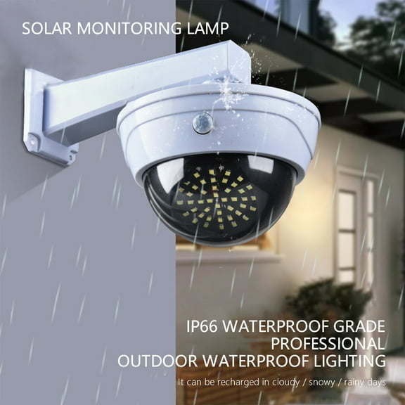 Specollect Solar Security Camera with Flashing Light - Motion Detection for Indoor/Outdoor Use in Home, Office & Garage