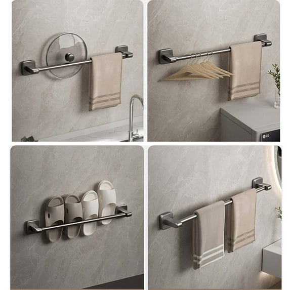Specollect Wall Mounted Bathroom Towel Bar, 304 Stainless Steel Thicken Towel Rack Bathroom, Towel Holder Brushed Finished Wall Mount Heavy Duty Bath Hand Towel Organizer