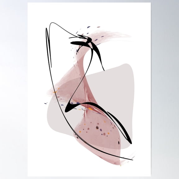 Specs Frame - Abstract Shapes Poster Wall Art, Modern Wall Decor For Living Room Bedroom, 12x18 UNFRAMED