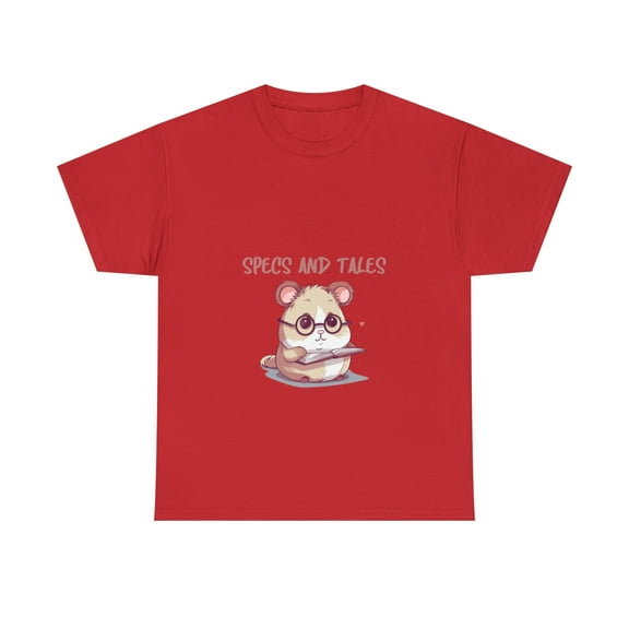 Specs & Tales Unisex Heavy Cotton Tee  Cute Hamster with Glasses Teeshirt