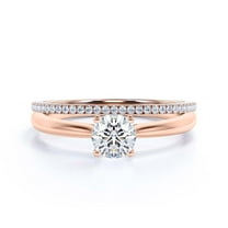 Spectacular And Decorative 1.50 Carat Round Diamond Moissanite Solitaire Engagement Ring, Wedding Ring, Bridal Set in 925 Sterling Silver With 18k Rose Gold Plating Gift For Her,Promise Ring
