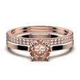 thumbnail image 1 of Spectacular And Decorative 2.00 Carat Round Cut Morganite Solitaire Engagement Ring, Wedding Ring, Trio Set in 10k Solid Rose Gold, Gift For Her, Promise Ring, Anniversary Ring, 1 of 4