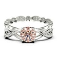 thumbnail image 1 of Spectacular And Decorative Rings Boho & hippie 1.60 Carat Round Cut Morganite And Diamond Moissanite Engagement Ring, Wedding Ring, One Matching Band in 10k Solid White Gold, Promise Ring, Lovely Gift, 1 of 3