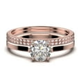 thumbnail image 1 of Spectacular And Decorative 2.00 Carat Round Cut Diamond Moissanite Solitaire Engagement Ring, Wedding Ring, Trio Set in 925 Sterling Silver With 18k Rose Gold Plating Gift For Her, 1 of 4