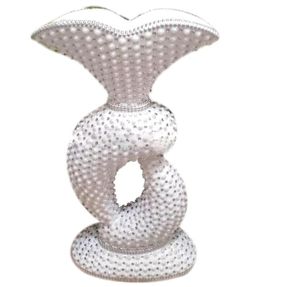 Spectacular Stunning Large Sparking Centerpiece Footed Vase(pearl)