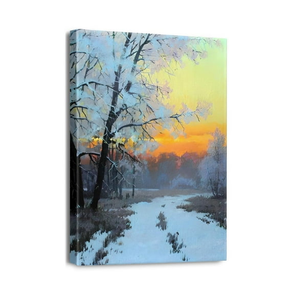 Spectacular Sunsets12x16 Oil Paintings of Cloudy Forest Scenes, Vintage Wall Prints for Home Office Decor