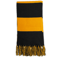 thumbnail image 1 of Spectator Scarf for Fans Your Team Colors Sport Scarf Christmas Scarf Soft Warm Color Scarves - Black Gold, 1 of 5