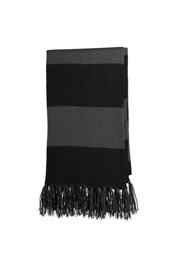 Spectator Scarf for Fans Your Team Colors Sport Scarf Christmas Scarf Soft Warm Color Scarves - Black Iron Grey