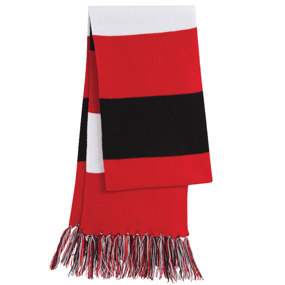 Spectator Scarf for Fans Your Team Colors Sport Scarf Christmas Scarf Soft Warm Color Scarves - Red Black White
