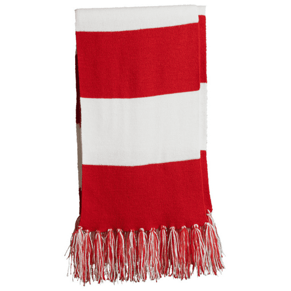 Spectator Scarf for Fans Your Team Colors Sport Scarf Christmas Scarf Soft Warm Color Scarves - White Red