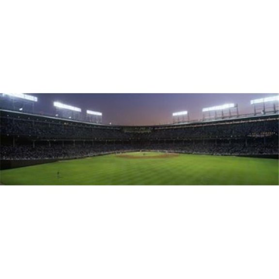 Spectators Watching A Baseball Match in A Stadium Wrigley Field Chicago Cook County Illinois USA Poster Print - 18 x 6