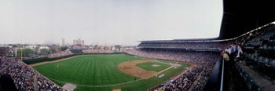 Spectators watching a baseball mach in a stadium Wrigley Field Chicago Cook County Illinois USA Canvas Art - Panoramic Images (36 x 12)