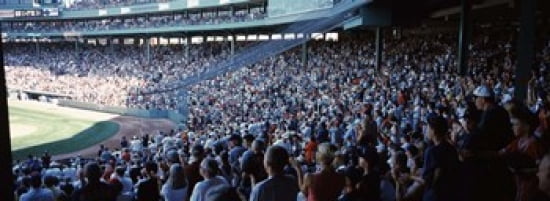 Spectators watching a baseball match in a stadium Fenway Park Boston Suffolk County Massachusetts USA Canvas Art - Panoramic Images (36 x 13)