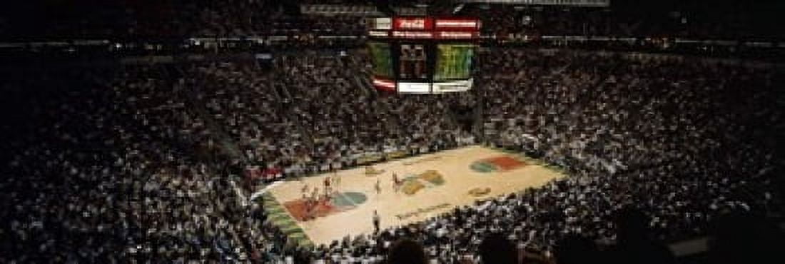 Spectators watching a basketball match Key Arena Seattle King County Washington State USA Canvas Art - Panoramic Images (18 x 6)