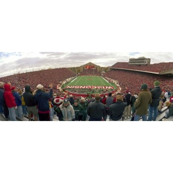 Spectators watching a football match at Camp Randall Stadium, University of Wisconsin, Madison, Dane County, Wisconsin, USA Poster Print (15 x 6)