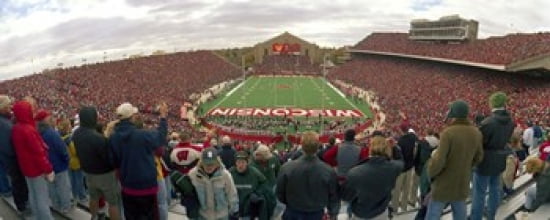 Spectators watching a football match at Camp Randall Stadium University of Wisconsin Madison Dane County Wisconsin USA Canvas Art - Panoramic Images (30 x 12)