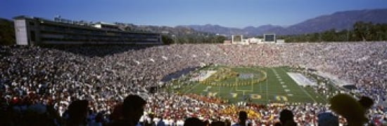 Spectators watching a football match Rose Bowl Stadium Pasadena City of Los Angeles Los Angeles County California USA Canvas Art - Panoramic Images (36 x 12)