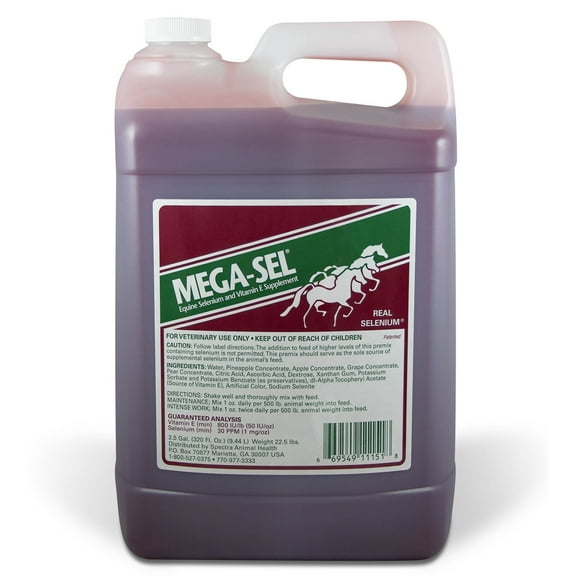 Spectra Animal Health Div 599840 Mega-Sel Liquid Formula for Horses, 2.5 Gallon