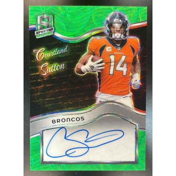 Courtland Sutton Broncos Full Spectrum Autographs Neon FSA-CSU 2022 Panini Spectra Football Autograph Denver Broncos NFL Autographed Football Card