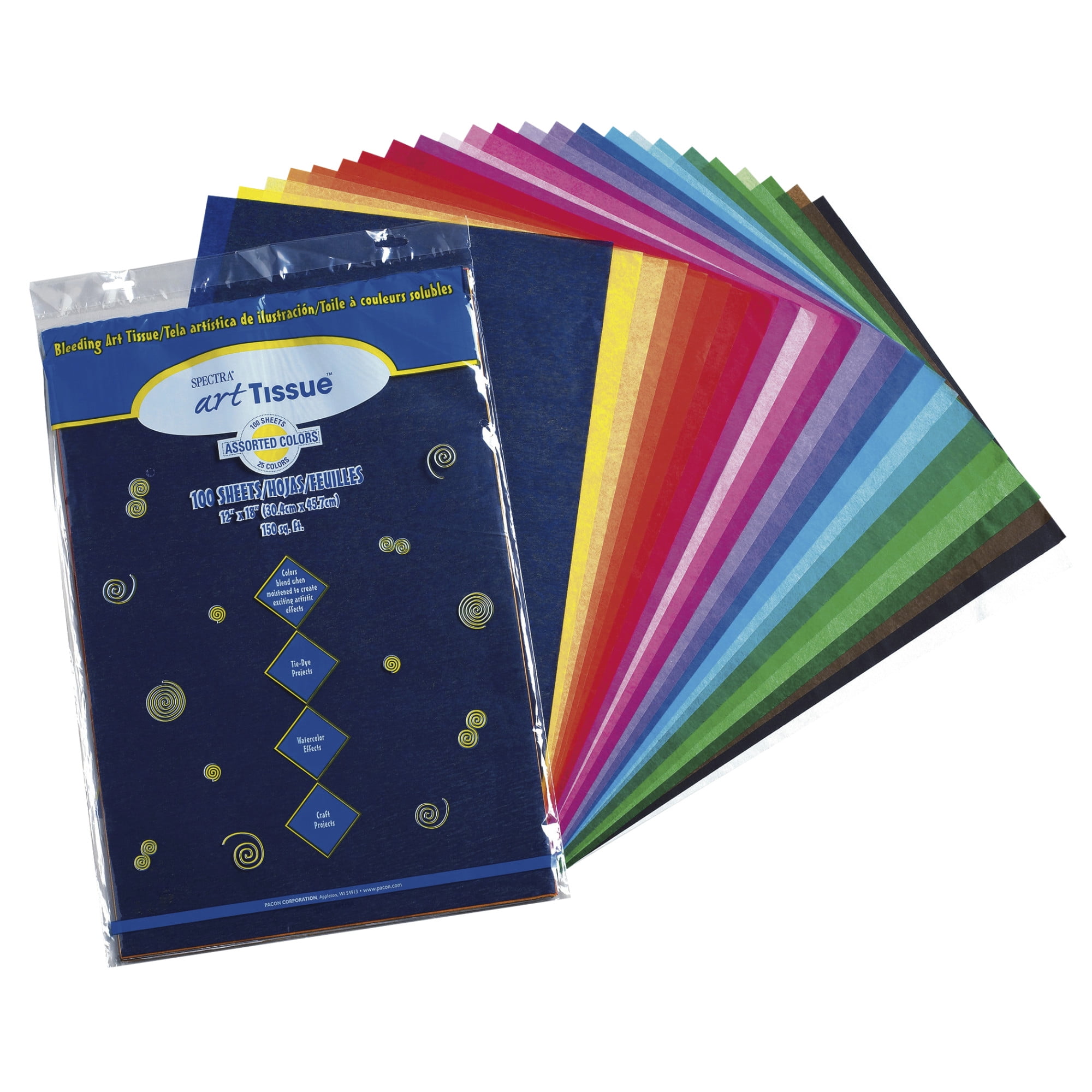 Pacon Spectra Art Tissue Paper 12"W x 18"L Assorted Colors 100/Pack