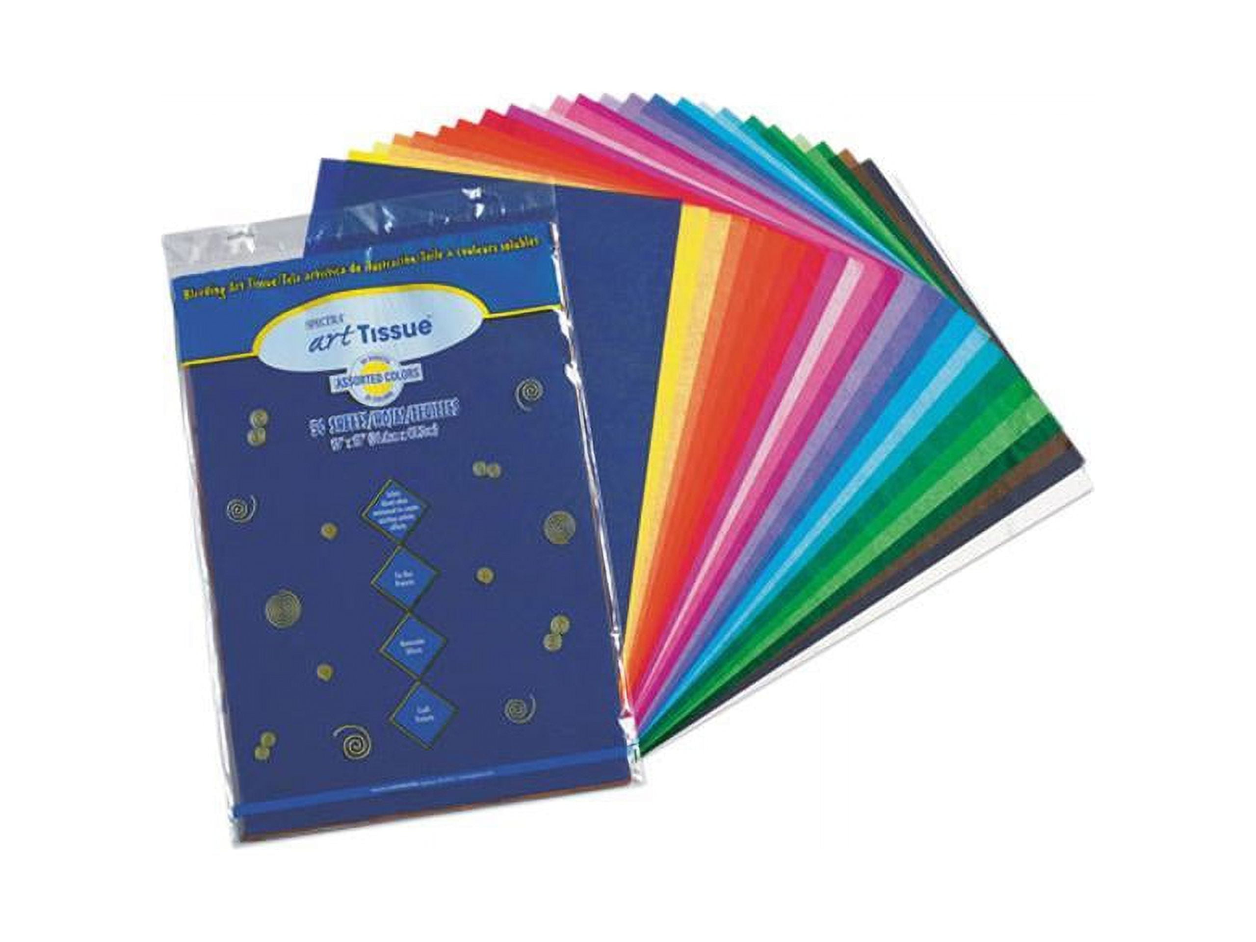 Spectra Deluxe Bleeding Tissue Paper, 12 x 18 Inches, Assorted Colors, Pack of 50