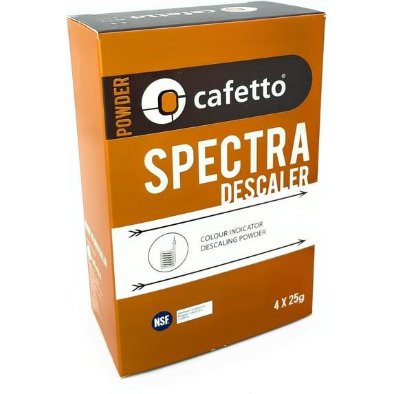 Spectra Espresso Machine Descaler, Color Indicator Descaling Cleaning Powder Designed for Espresso Machine Water Tanks, Boilers and Coffee Brewers (Pack of 4)