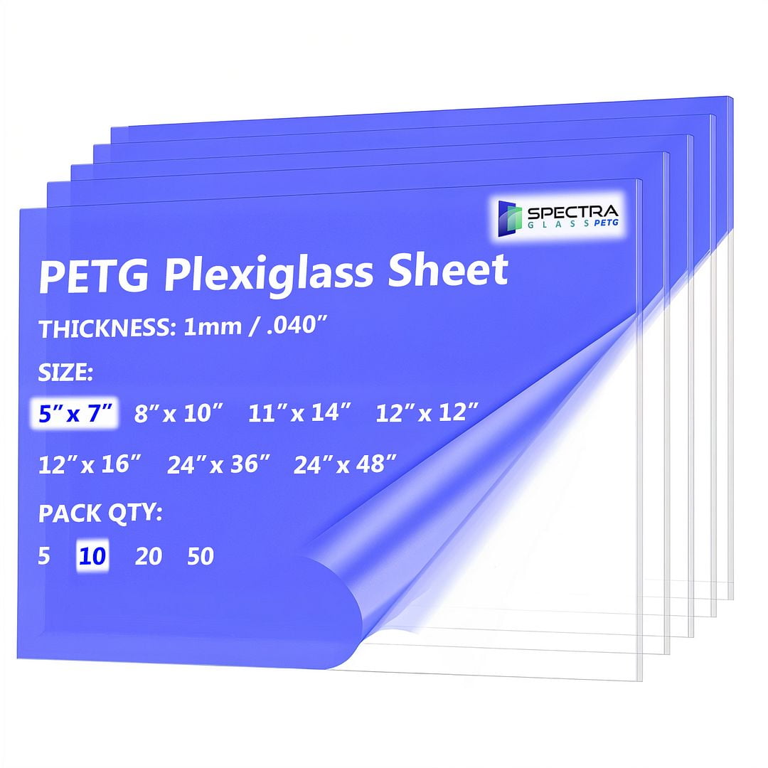 10 Pack 12x12 Inch Clear PET Plastic Sheets - 0.02" Thick, Flexible For Crafts, Signs, Displays