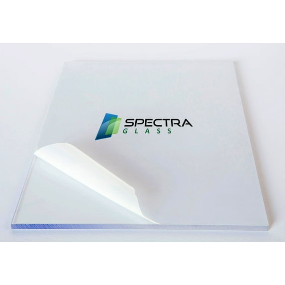 Spectra Glass Clear Polycarbonate Sheet with UV Coating. Lightweight and 200x Stronger than Glass. 12" x 18" x 1/4"