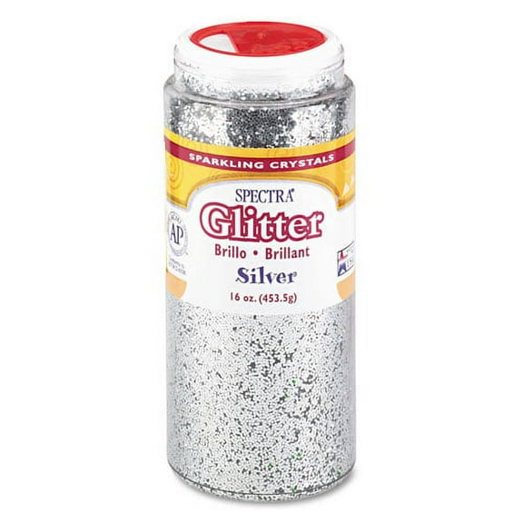 Spectra Glitter, 0.04 Hexagon Crystals, Silver, 16 Oz Shaker-Top Jar | Bundle of 2 Each