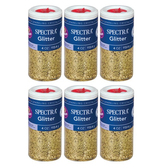 Spectra Glitter, Gold, 4 oz. Per Jar, 6 Jars