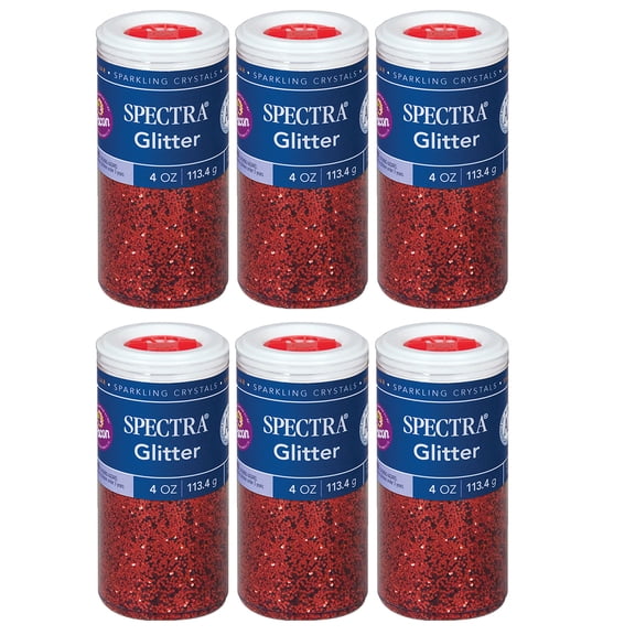 Spectra Glitter, Red, 4 oz. Per Jar, 6 Jars