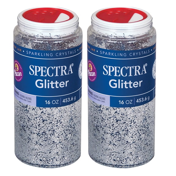 Spectra Glitter, Silver, 1 lb. Per Jar, 2 Jars