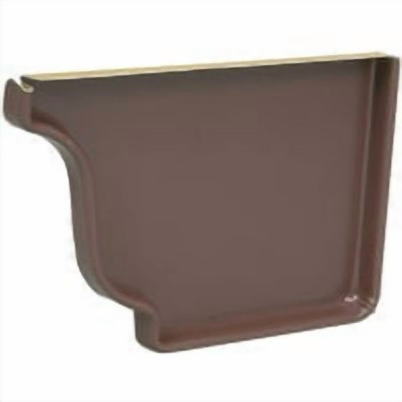 Spectra Metals 5 In. Aluminum Brown Right Gutter End Cap 5ENRRTB