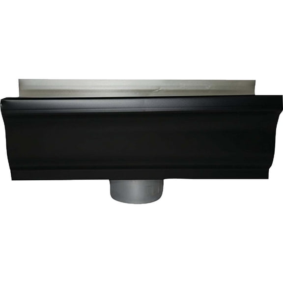 Spectra Metals 5 In. K Style Aluminum Black Gutter Round Drop Outlet 3DROPRTBK
