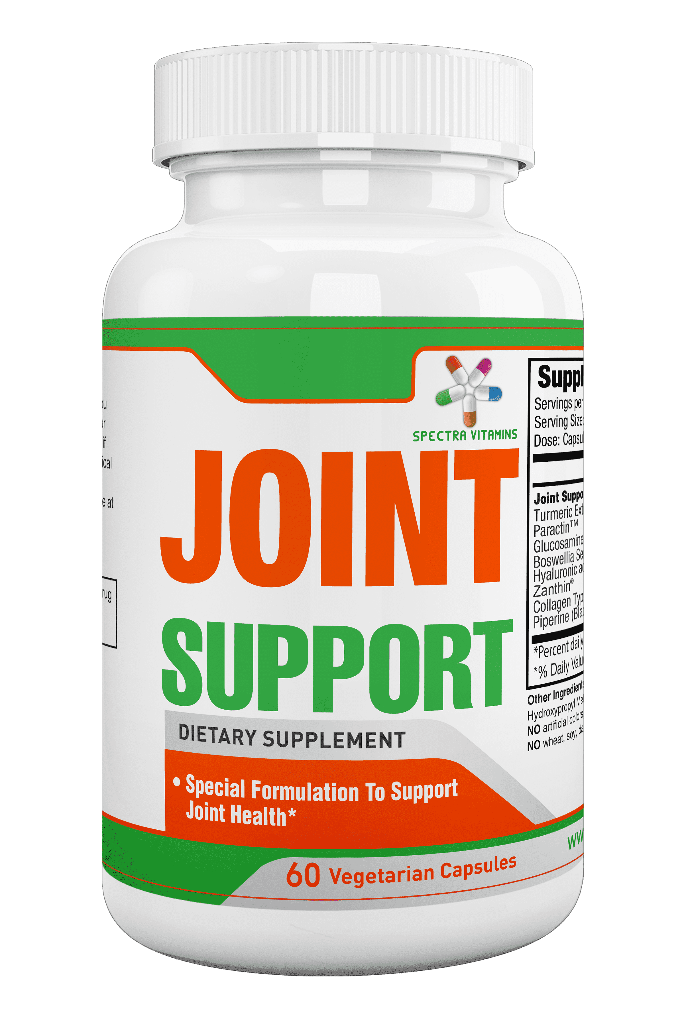 Spectra Vitamins JOINT SUPPORT Supplement with Glucosamine and Turmeric, 60 Capsules