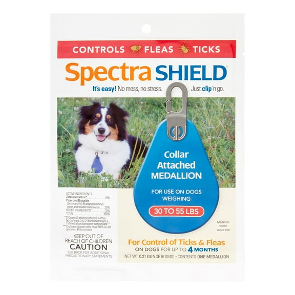 SpectraKill Spectra Shield Collar Attached Medallion, Flea & Tick Control, Medium