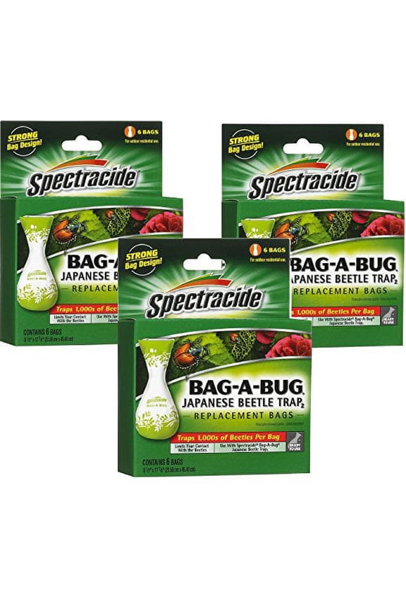 Spectracide Bag-A-Bug Japanese Beetle Trap2-18 Bags Total (3 Packages with 6 Bags Each)