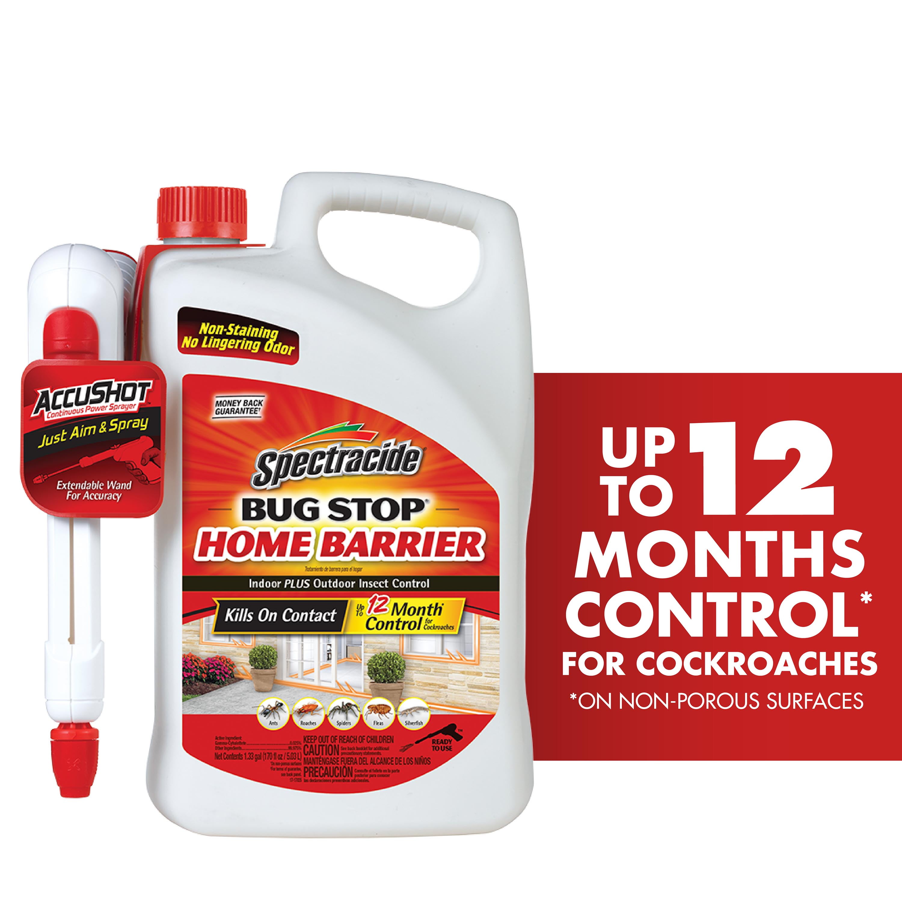 Spectracide Bug Stop Home Barrier, Includes AccuShot Sprayer, 1.33 Gallons