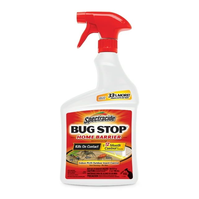 Spectracide Bug Stop Home Barrier, Kills Ants, Roaches, Spiders, Insect Control, 32 fl oz, Spray