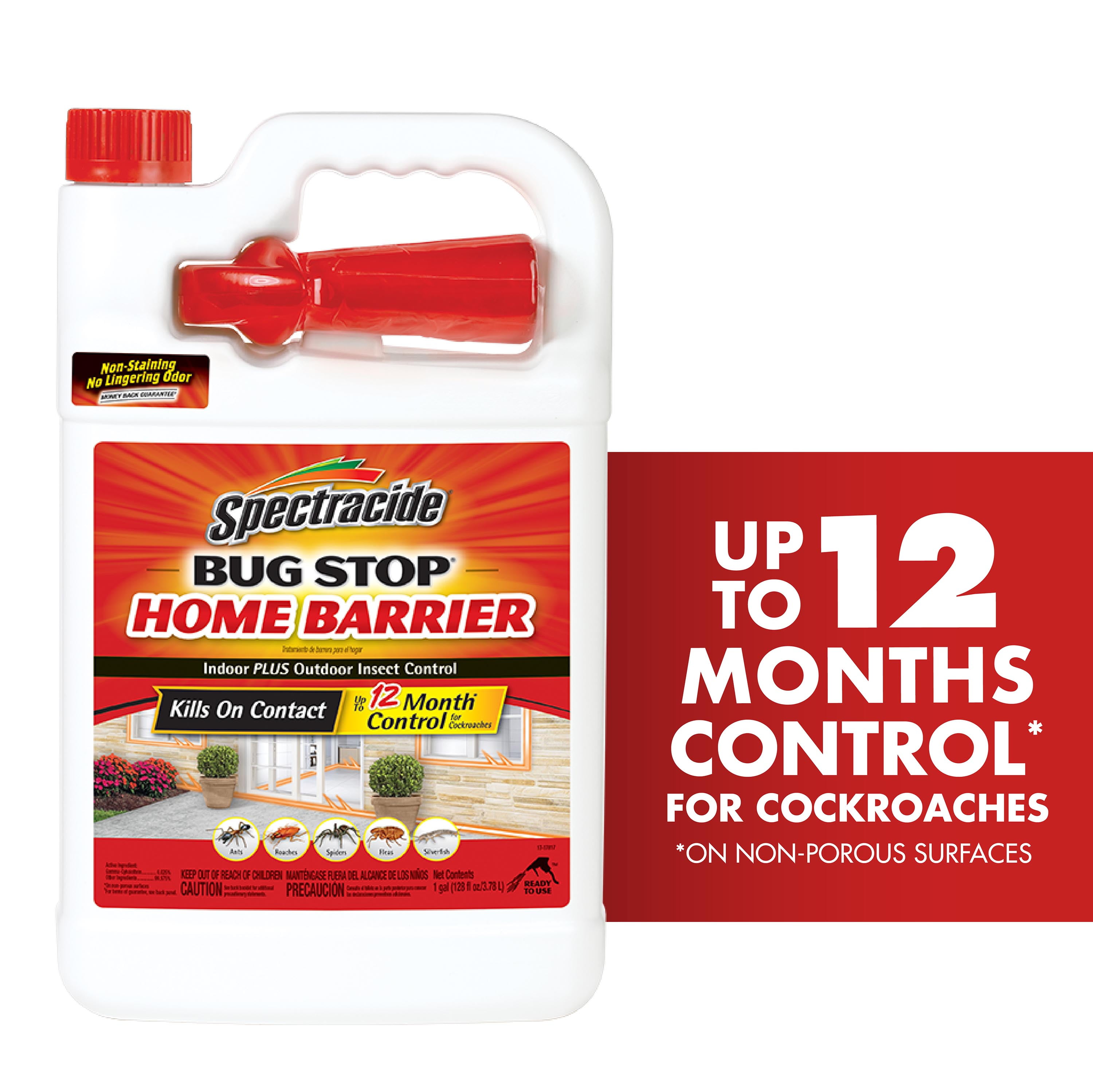 Spectracide Bug Stop Home Barrier, Ready-to-Use Indoor Plus Outdoor Insect Control, 1 Gal.