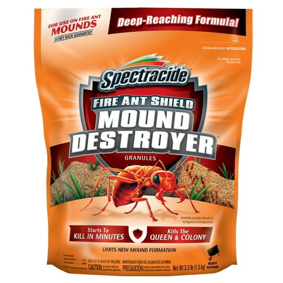 Spectracide Fire Ant Shield Mound Destroyer Granules, Kills the Queen and Colony, 3.5 lb